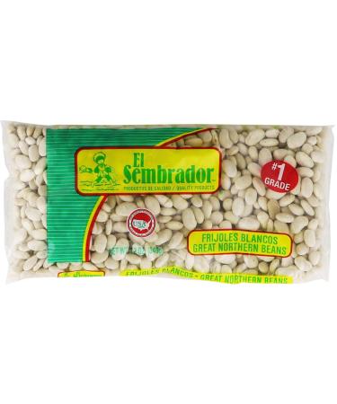El Sembrador Dry Great Northern Beans, Frijoles Blancos 12oz (1 pack)