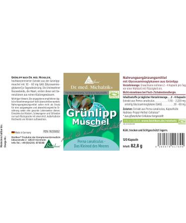 Greenlipped mussel Dr med Michalzik without additives from BIOTIKON - Buy Online on GoSupps.com