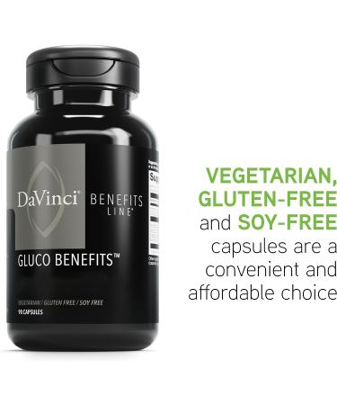 Davinci Labs Gluco Benefits - Metabolism Support Dietary Supplement with B6, Chromium, Glucevia - Gluten-Free - 90 Capsules - Buy Online on GoSupps.com