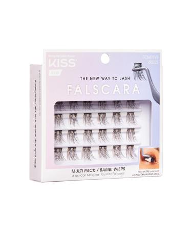 KISS FALSCARA False Eyelashes WISPS Multipack - Bambi Style | Natural Ultra Glam False Lashes | Invisible & Rewearable | 3x Buildable & Customizable | Easy To Apply Split Lash Tip - 24 Wisps - Buy Online on GoSupps.com