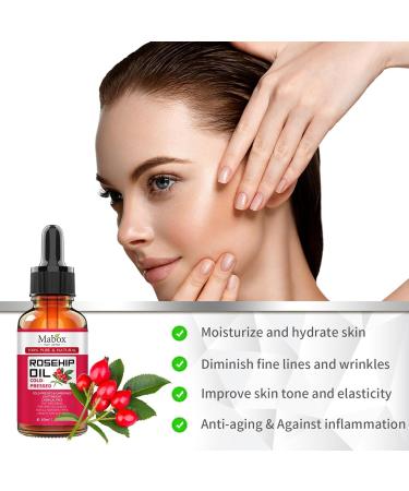 100% Pure Organic Rosehip Oil for Face Hair & Skin - Cold Pressed Anti-Aging Moisturizer Serum (30ml - Buy Online on GoSupps.com