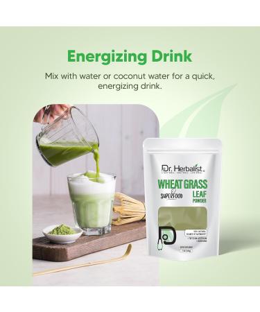 Dr. HERBALIST Wheatgrass Powder 200g | Rich in Chlorophyll Antioxidants and Nutrients | Organic Triticum aestivum Powder for Detox Energy and Wellness I Non GMO - Buy Online on GoSupps.com