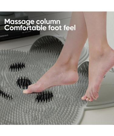Chenri Rabbit Foot Rubbing Artifact | Silicone Shower Foot Massager & Scrubber with Non-Slip Suction Cups | Foot Care & Washing Mat (Gray) - Buy Online on GoSupps.com