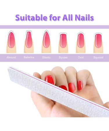 Sularpek 12 PCS Professional Nail Files Buffers | Double Sided 100/180 Grit Emery Boards | Washable Nail Files for Acrylic Nails - Buy Online on GoSupps.com