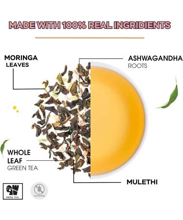 Vertus Tea VITALITY Ashwagandha and Moringa Teabags for Men | 25 units| Green Tea Moringa Ashwagandha Mulethi | Energizes and Rejuvenates | Rich in anti-oxidants | Premium Blend | Kangra Tea - Buy Online on GoSupps.com