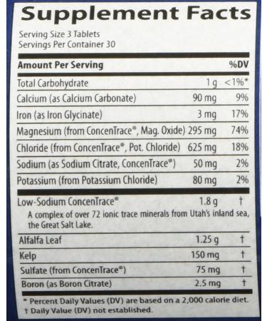 ConcenTrace Drops | Full Spectrum Minerals | Magnesium, Chloride, Potassium | Energy Electrolytes Hydration | 90 Tablets - Buy Online on GoSupps.com
