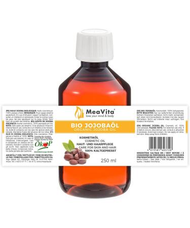 MeaVita Organique Jojoba Huile Gold 100% Pure Huile Press e Froid 250 ml - Buy Online on GoSupps.com