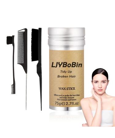 Hair Wax Stick with Hair Comb Set Non-Greasy Hair Styling Wax Slick Stick for Women & Men Strong Hold Long Lasting Hair Finishing Wax Stick for Hair(4PCS)