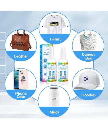 Sublimation Coating Spray for Cotton Shirts - 2 x 100 ML | Fabric & Polyester | Super Print Adhesion | Waterproof High Gloss Finish - Buy Online on GoSupps.com