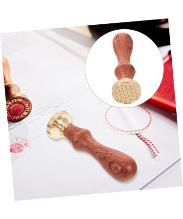 Healeved 1pc Dispensing Plate Tool Powder Seal Envelopes Retro Sealing Stamp Hotfix Wooden Handle 1 count (Pack of 1) Golden - Buy Online on GoSupps.com