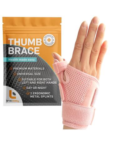 Thumb Brace: Thumb Support for arthritis - Thumb Splint Right Hand & Thumb Splint Left Hand. Wrist and Thumb Support De Quervains Tenosynovitis Splint Thumb Spica Splint Pink Single