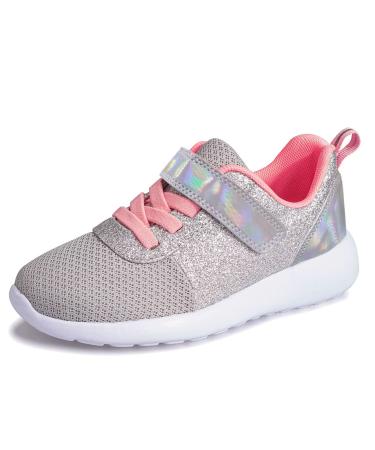 Girls shoes children sneakers glitter sports shoes running shoes indoor shoes sneakers Velcro fastener tennis shoes festive for young people 22 EU gray1