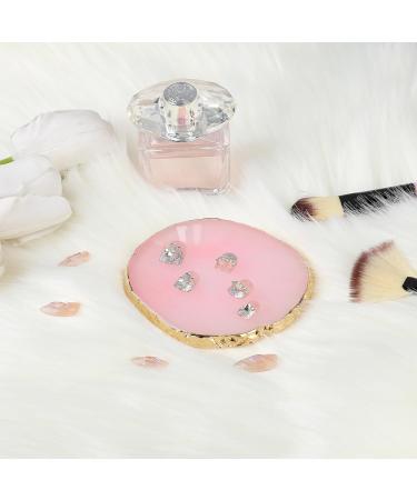 Nail Art Palette - Pink Resin Color Palette for Manicure & Makeup with Gold Edge | Perfect Mixing Tool for Cosmetics - Buy Online on GoSupps.com