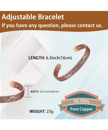 EnerCoppeX Copper Magnetic Bracelet for Women - Detox Jewelry with 3500 Gauss Magnet (CPB-0036SGA) - Buy Online on GoSupps.com