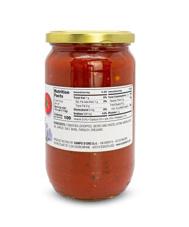 Campo D'Oro Marinara Tomato Sauce 24oz | Italian Pasta Sauce with Garlic & Herbs | Ready Meal | Made in Italy - Buy Online on GoSupps.com