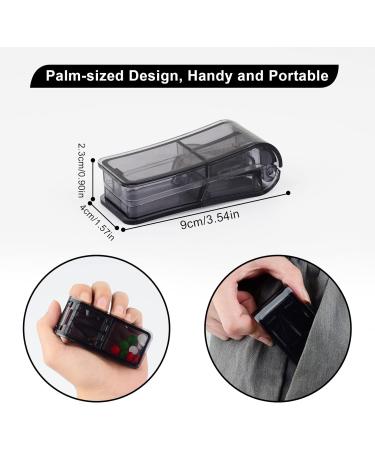 Pill Cutter 2-in-1 Portable Splitter with Blade & Storage - Grey + Blue - Buy Online on GoSupps.com