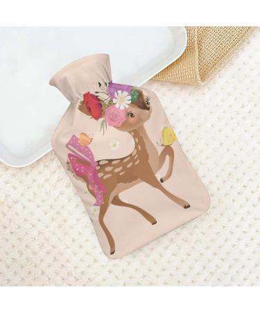 Deer Hot Water Bottle with Plush Cover - Hand Warmer for Adults & Children | 26.5x15.3cm - Eco-Friendly Comfort - Buy Online on GoSupps.com