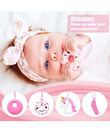 Qinren 5-Piece Sensory Chewing Chains Set - Food-Safe Silicone Oral Motor Bite Rings for Kids - Anxiety Relief & Biting Needs - Pink & White - Buy Online on GoSupps.com