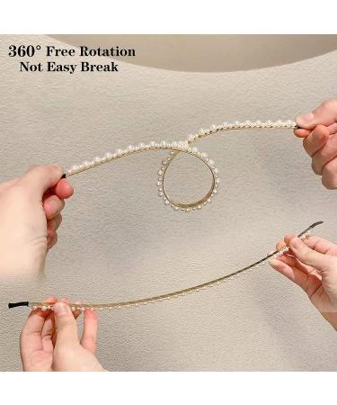 GeoGeoDIY 6-Piece Gold Pearl Headband Set - Elegant Wedding Hair Accessories for Women and Girls - Buy Online on GoSupps.com