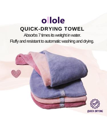 Ollole Microfiber Hair Towels Wraps 3-Pack + Wide Tooth Comb | Prevents Frizz, Dries Hair Quickly | Twist Design Pink Blue Rose | Shower Essentials for Women - Buy Online on GoSupps.com