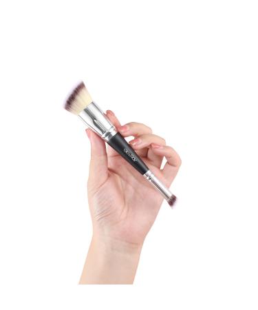 Gloray Dual Ended Makeup Brush Angled Premium Foundation and Concealer Brush for Liquid Cream Powder Makeup Blending Contouring Concealing Double Sided Makeup Brush