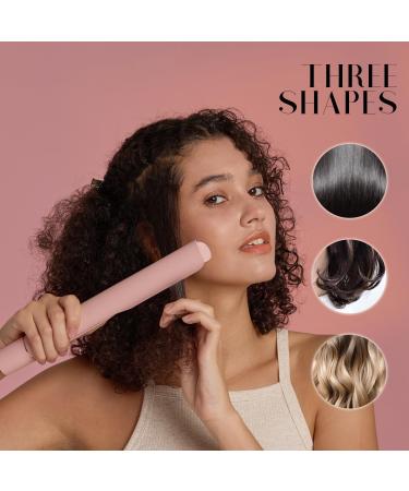 Buy 2-in-1 Hair Straightener & Curler - Pink Titanium Flat Iron with Anti-Scald Infrared Technology | International Shipping Available - Buy Online on GoSupps.com