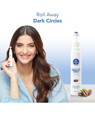 The Moms Co. Natural Vita Rich Under Eye Cream for Dark Circles for Women & Men enriched with Chia Seed Oil Coffee Oil Vitamines E & B3 with Roller to Reduce Dark Circles Puffiness & Fine Lines 15g - Buy Online on GoSupps.com