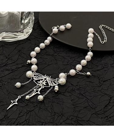 Shop Stylish Faux Pearl Butterfly Pendant Necklace - Adjustable Fashion Jewelry for Women | OralGos - International Shipping Available - Buy Online on GoSupps.com