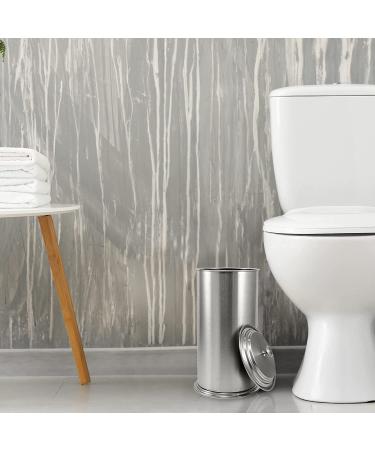 LDR Industries Ashton Free Standing Toilet Paper Holder Canister - Brushed Nickel - Buy Online on GoSupps.com