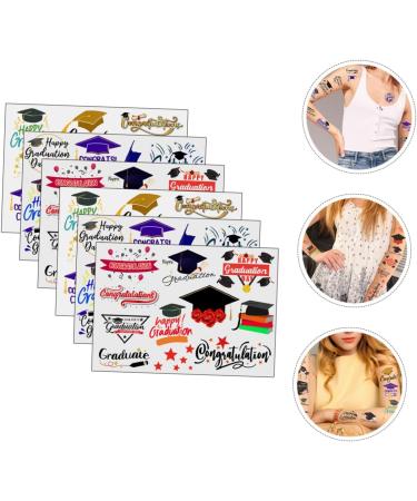 6 Sheets Graduation Season Stickers Graduation Stickers Graduation Body Decorative Stickers Graduation Sticker Arm Stickers Gradient Envelope Emulsion - Buy Online on GoSupps.com