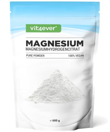 Magnesium Pure - 600g Powder (4.3 Months Supply) - Pure Powder without Additives - Premium Quality - Vegan