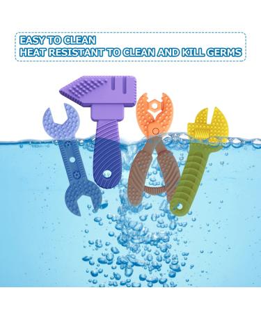 4-Part Baby Tooth Toy Set | Sensory Silicone Molar Toys for Newborns | Chewable Oral Motor Tools for Teething Boys & Girls - Buy Online on GoSupps.com