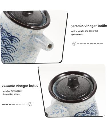 HOMSFOU Soy Sauce Jar Japanese Bottle for Condiment Shoyu Storage Bottle Vinegar Holders Soy Sauce Container Soy Sauce Pot Vinegar Pot Grease Pot Cooking Ceramics Household Pepper Can 9.5X9X8CM As Shown 2 - Buy Online on GoSupps.com