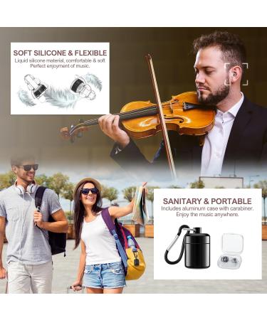 High Fidelity Concert Ear Plugs - Reusable Musicians Earplugs for Festivals DJs & Nightclubs - 24dB Noise Reduction (2 Pairs) - Black - Buy Online on GoSupps.com