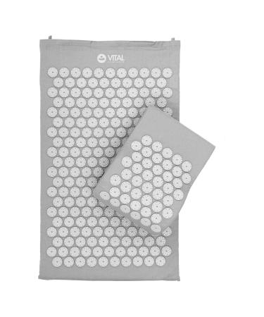 Bodhi Acupressure Set Vital: Acupressureatta (72 x 42cm) & acupressure pillow |including bag |For self -massage relaxation & promotion of blood circulation (stone gray) - Buy Online on GoSupps.com