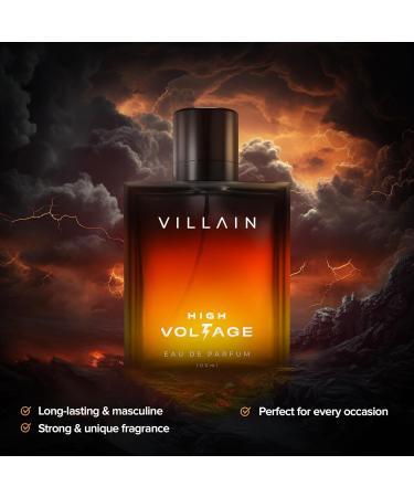 High Voltage Eau de Parfum for Men | Spicy Fougere Fragrance with Patchouli Mint & Cinnamon | Long Lasting Premium Perfume - 100ml - Buy Online on GoSupps.com