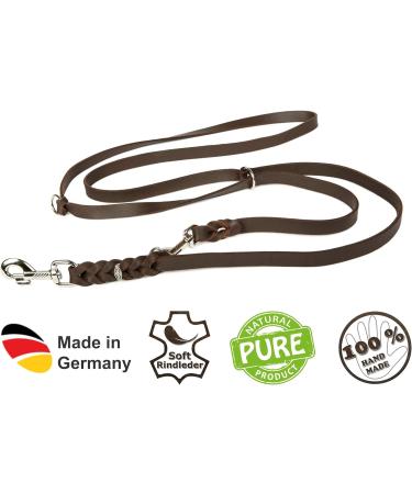 Buy COPCOPET 3-Way Adjustable Soft Leather Dog Leash - Handmade in Germany | Durable Black Braided Leash with Chrome Carabiners (2.0m x 18mm) - Buy Online on GoSupps.com