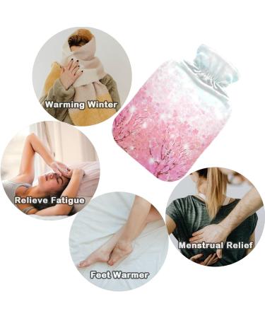NAANLE Cherry Blossom Hot Water Bottle 2L - Transparent Cover for Menstrual Cramps Pain Relief & Heat Therapy - Buy Online on GoSupps.com