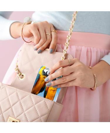 Blue Prairie Bird Lipstick Case - Leather Lip Gloss Organizer with Mirror | Mini Lipstick Holder Bag - Buy Online on GoSupps.com
