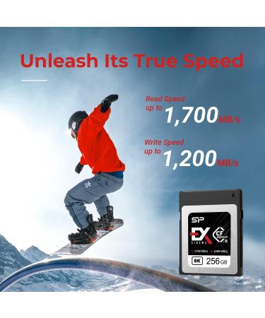 Silicon Power 256GB Cinema EX CFexpress Type B Memory Card | Up to 1700MB/s Read | 300MB/s Min Sustained Write Speed - Buy Online on GoSupps.com