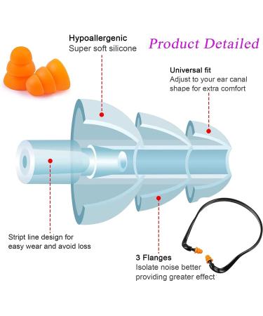 Banded Silicone Earplugs for Shooting, Construction, Concerts - 8pcs - Buy Online on GoSupps.com