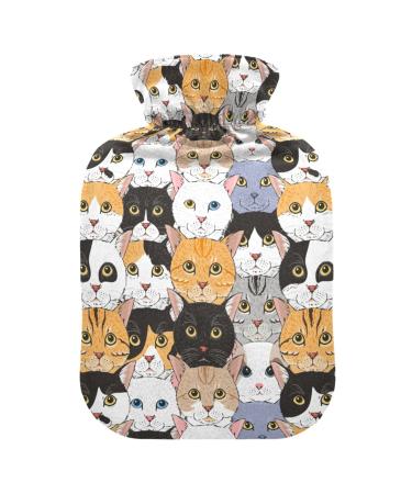 Cute cats heat bottle with reference heat bottles to pain relief hot water bag Warmer Warmer with painful muscle injuries 1l