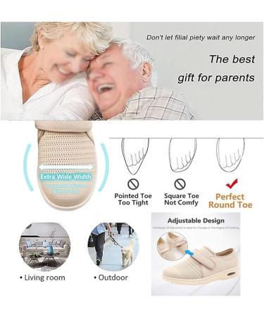 Women's Air Cushion Diabetic Shoes - Adjustable Mesh Breathable Sneakers for Swollen Feet | Extra Wide Widths | Perfect for Mother's Day & Birthdays - Buy Online on GoSupps.com