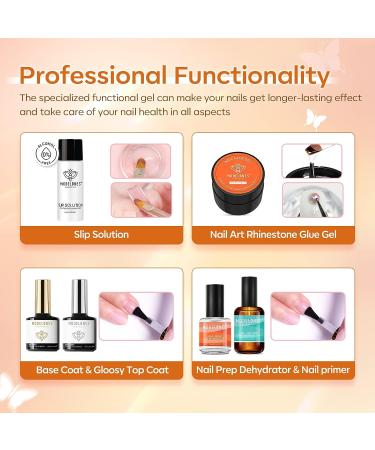 Modelones Poly Nail Gel Kit 8 Colors with 48W LED Nail Lamp - Professional Manicure Kit for Valentine's Day - Buy Online on GoSupps.com