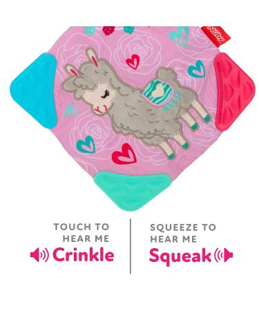 Nuby Plush Llama Teething Blankie | Cuddle & Chew Toy with Squeaker | Connector Clip | 0 M + | Multi - Buy Online on GoSupps.com