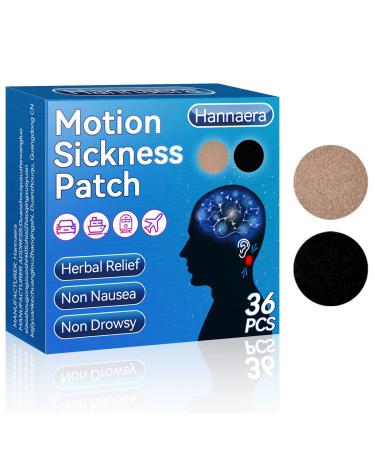 Hannaera Motion Sickness Patches 36 Count Sea Sickness Patches for Cruise Nausea Patches for Behind The Ear for Relief Vertigo and Nausea Non Drowsy Herbal Relief