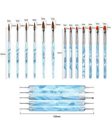 BeGlory 21PCS Acrylic Nail Brush Set - UV Gel & Acrylic Application Brushes for Nail Art - Blue Nail Salon Tools - Buy Online on GoSupps.com
