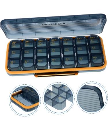GOOHOCHY Medicine Box Daily Pill Organizer Medicine Organizer 7 Day Pill Holder Portable Medicine Case Travel Vitamin Case Pill Case Travel Pill Holders Elder Container Abs Blue 23.00X9.50X3.00CM - Buy Online on GoSupps.com