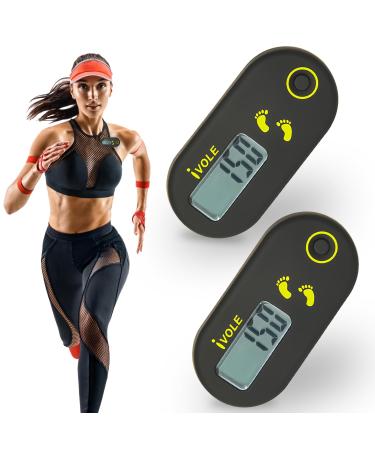 3D pedometer 2 pieces more precisely stepping counter to walk with clip linyard mini pedometer clip portable pedometer seniors without app and hand for walking hiking sport training