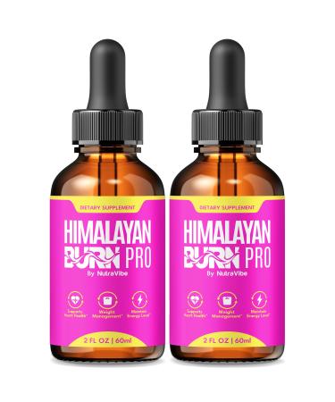 NutraVibe (2 Pack) Himalayan Burn Pro - Official Himalayan Burn Pro Drops Powerful Formula to Transform Your Body and Energize Your Life Premium HimalayanBurn Pink Salt Gotas Reviews (60 Servings)